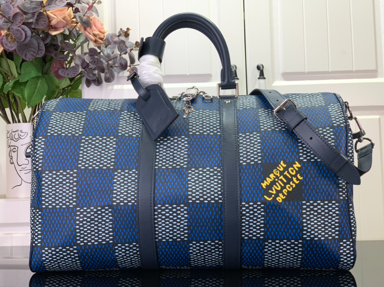 [해외배송] 루이빈*  【KEEPALL BANDOULIÈRE 50 여행용 백】N40861 (Blue Check)/남성용