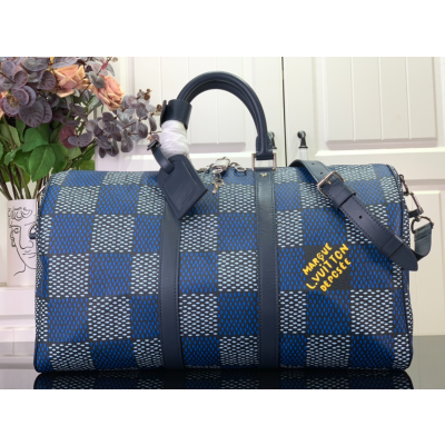 [해외배송] 루이빈*  【KEEPALL BANDOULIÈRE 50 여행용 백】N40861 (Blue Check)/남성용